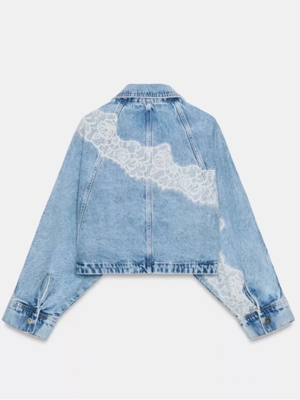 Zara Z1975 SHORT LACE DENIM JACKET SET - Picture 3 of 11